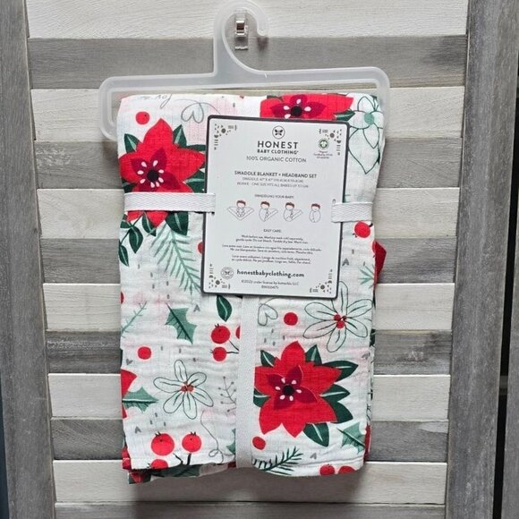 Honest Baby Organic Swaddle Blanket + Headband Gift Set - 2pk - Picture 6 of 9